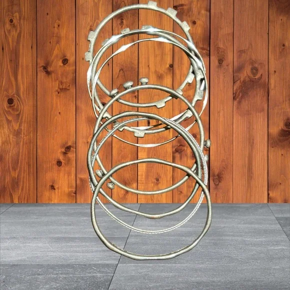 Eight Assorted Pattern Metal Bracelets Silver Women - Picture 3 of 16